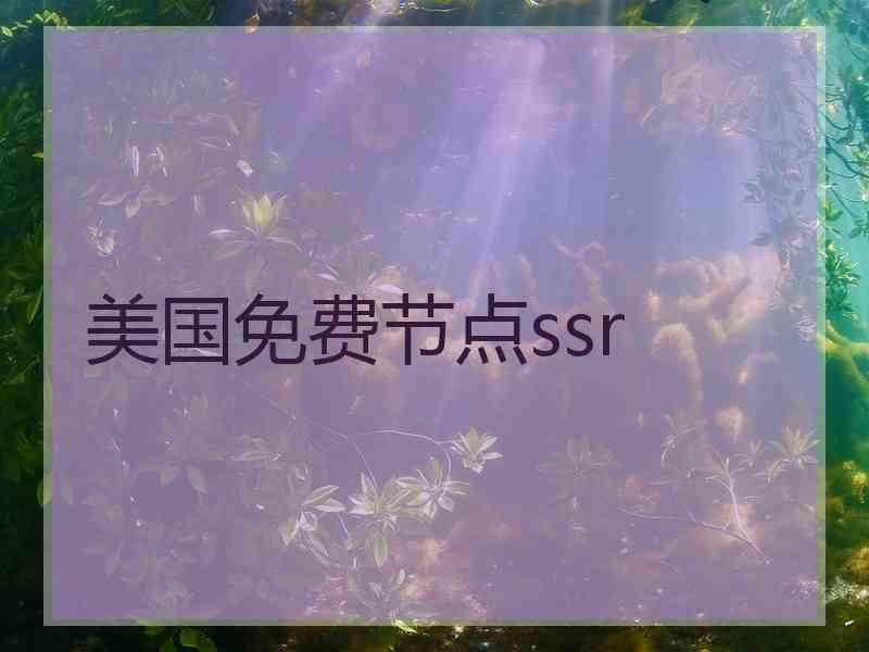 美国免费节点ssr